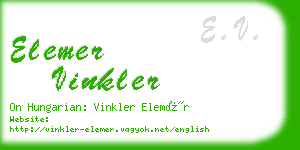 elemer vinkler business card